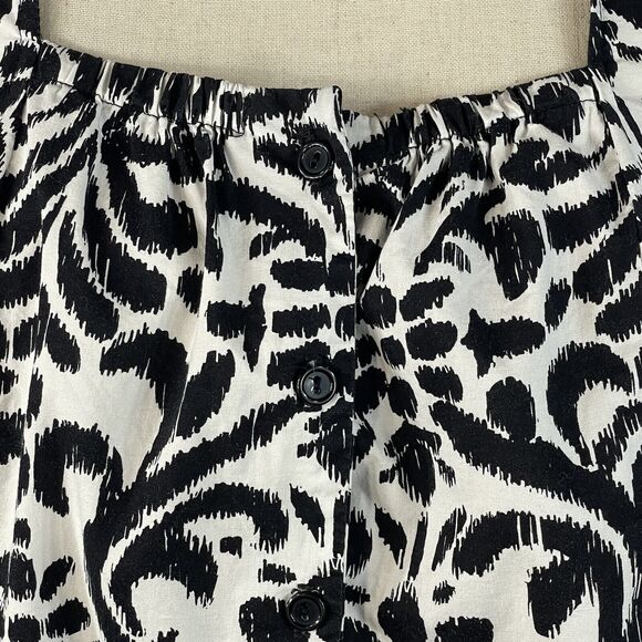 Lane Bryant SZ 14/16 Button-Up Top Floral Puff Sleeves Collared Square Neck - Picture 6 of 10